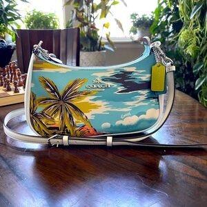 Coach Teri Hawaiian Tropical Sky Crossbody Bag - Blue, Green, Yellow, Brown
